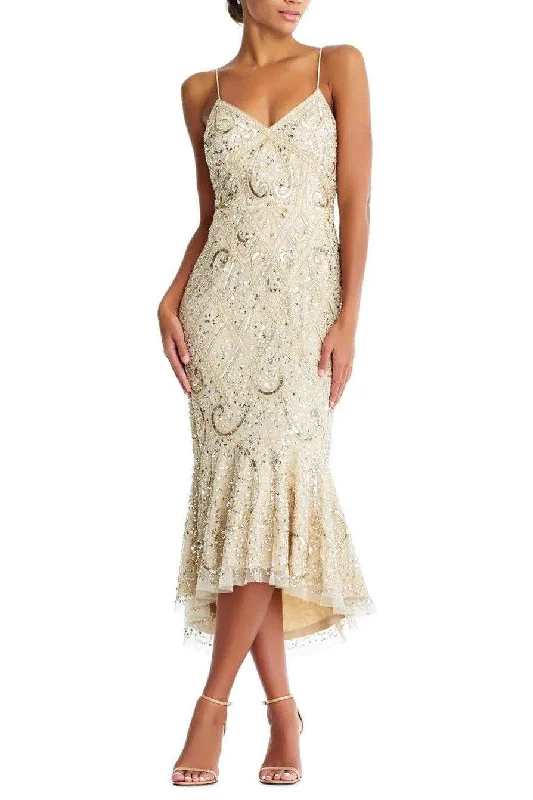 Aidan Mattox MD1E203330 - Jeweled Tea Length Evening Dress