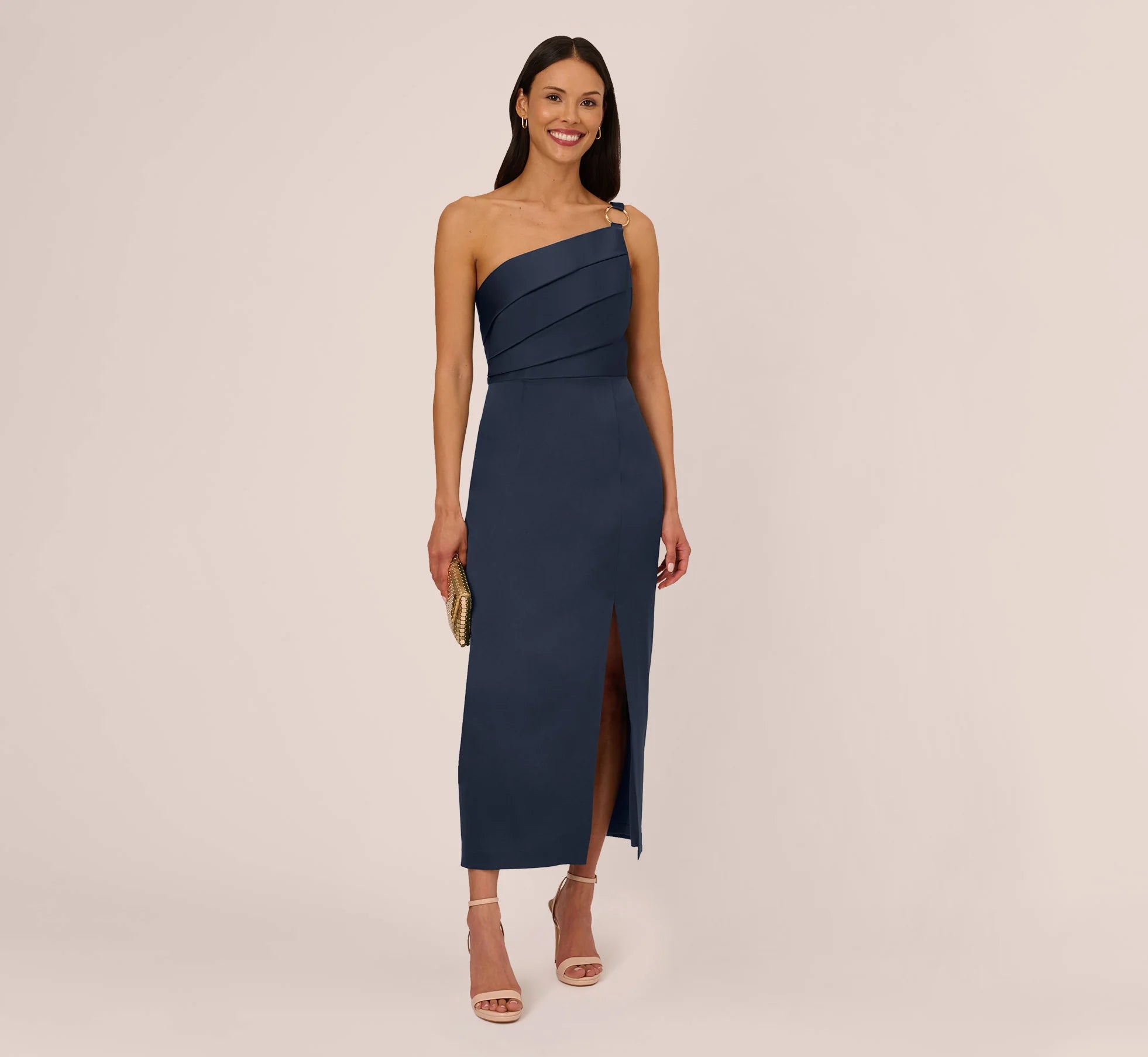 Adrianna Papell AP1E210669 - Pleated One Shoulder Dress