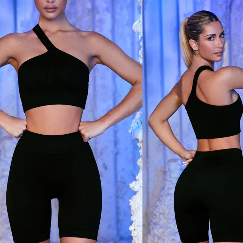 Sexy One Shoulder Bra & Short Yoga Pants