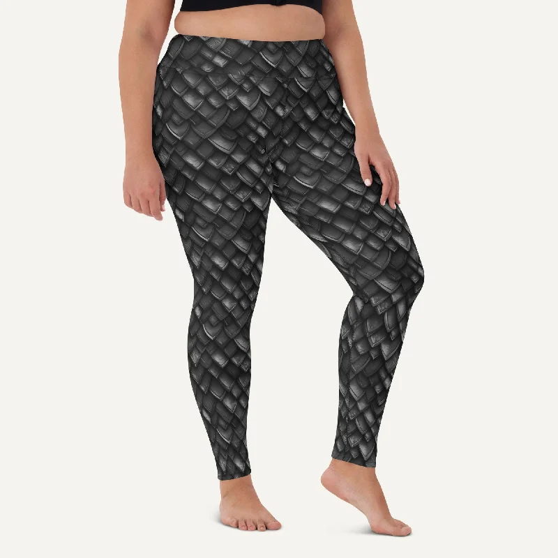 Onyx Dragon Scales High-Waisted Leggings