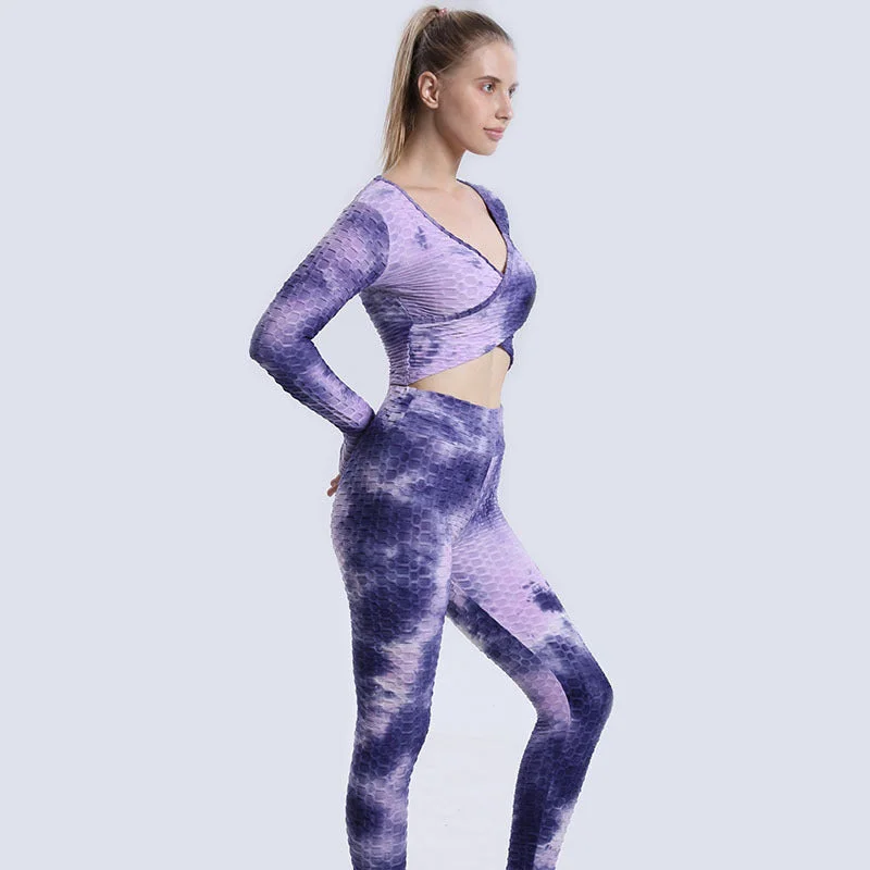 Sexy Dyed Yoga Gym Outfits for Women