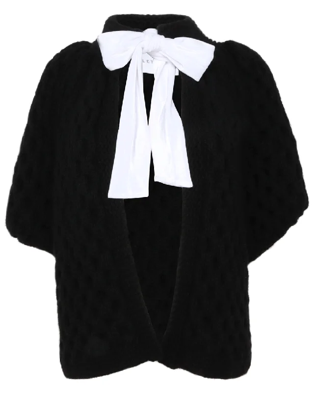 Black & Cream Matilda Cashmere Coat