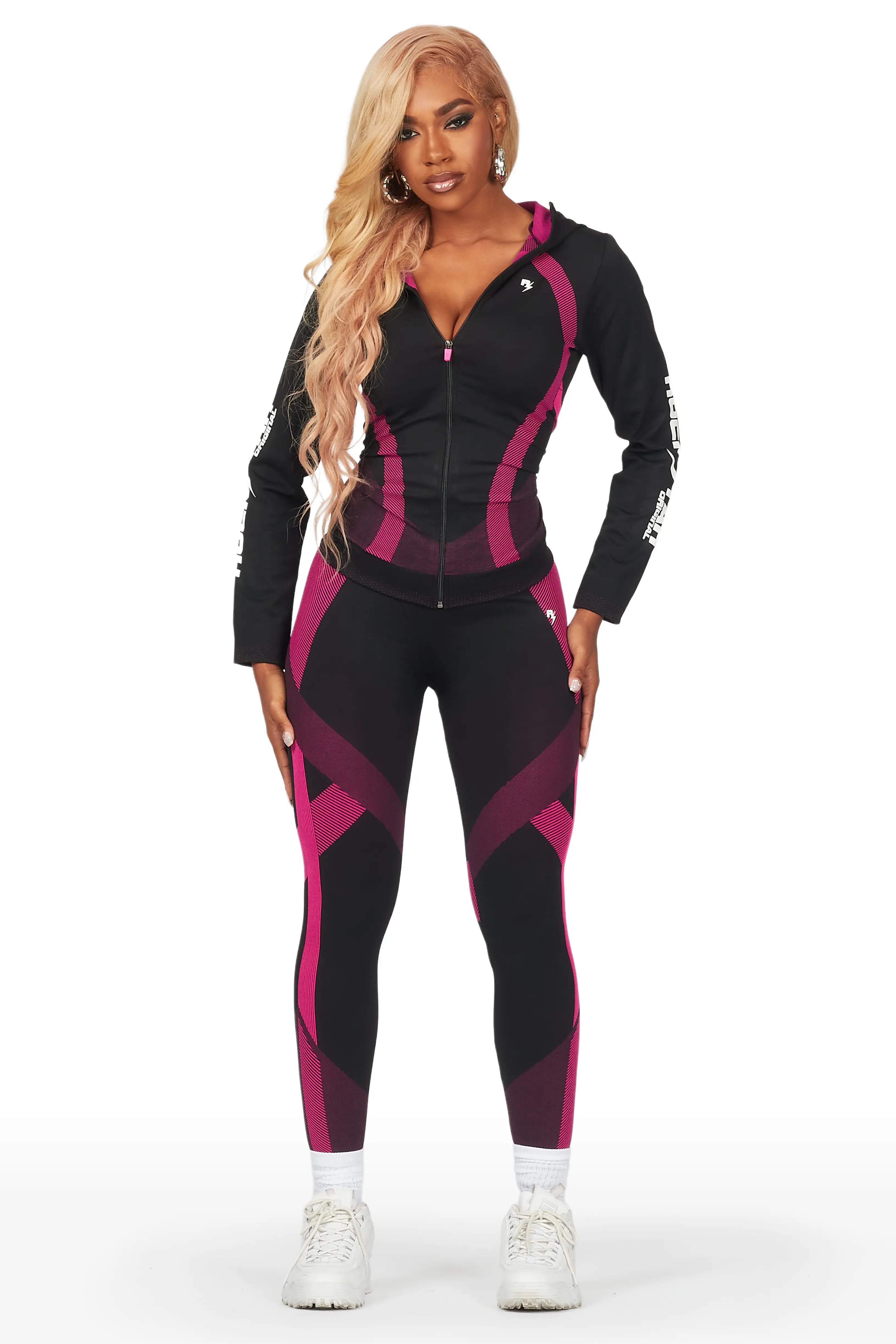 Latisha Black/Fuchsia Active Set