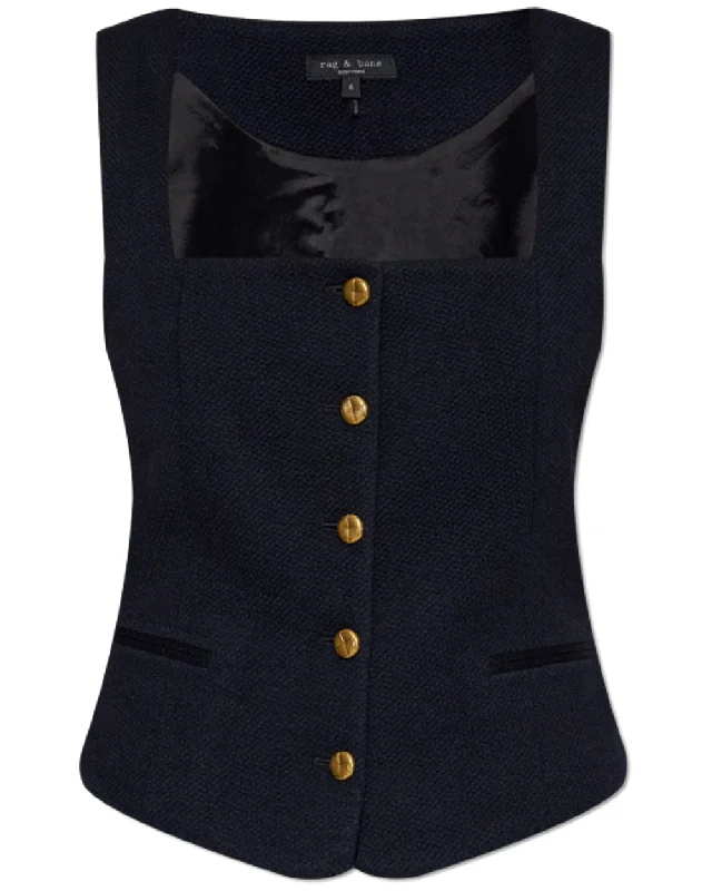 Navy Mariana Textured Vest