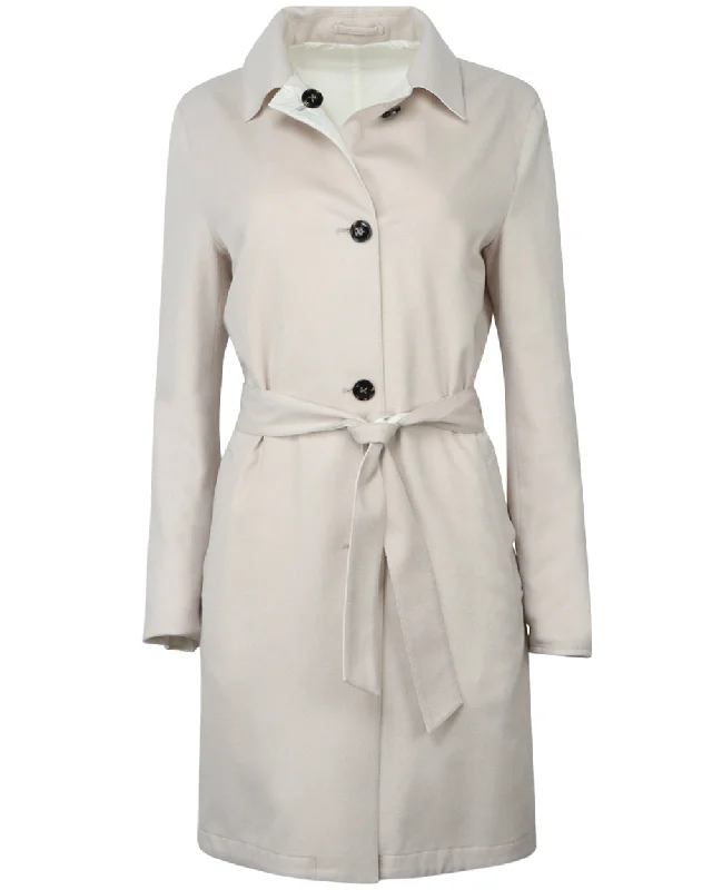 Beige Button Front Coat