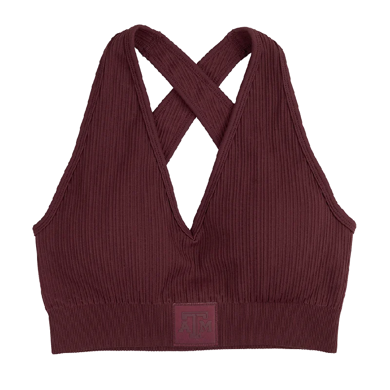 Texas A&M KADYLUXE Maroon Turkish Ribbed Seamless Bra