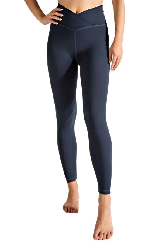 V Waist Full Length Leggings - Navy, Pink, Grey