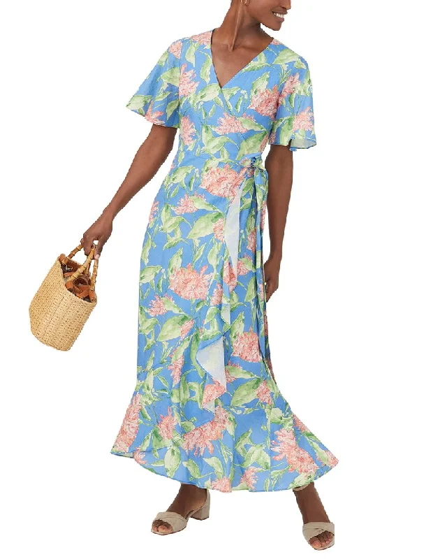 J.McLaughlin Peony Bloom Audette Linen-Blend Dress