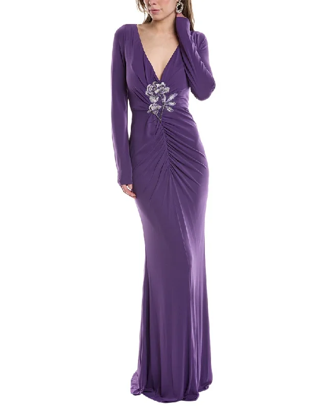 Marchesa Notte Jersey Drape Gown