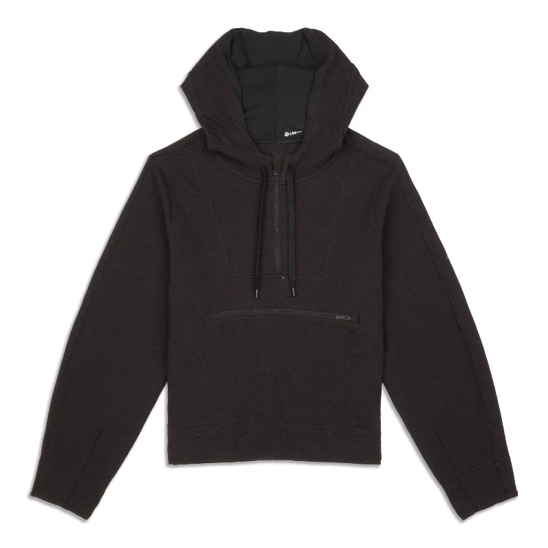 Textured Half-Zip Hoodie - Resale