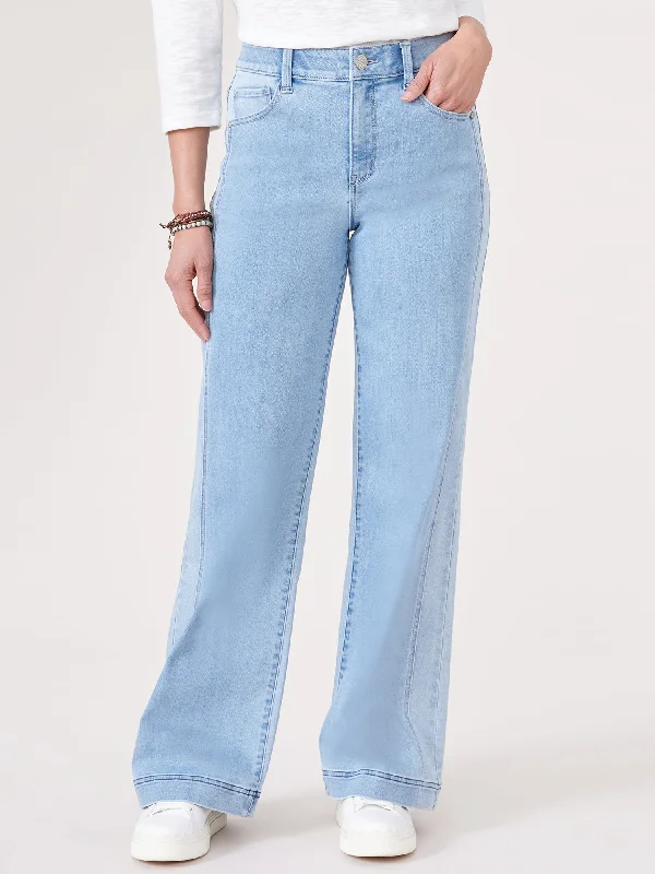 "Ab"solution® Tall Blue Skyrise Double Side Seam Wide Leg Jeans