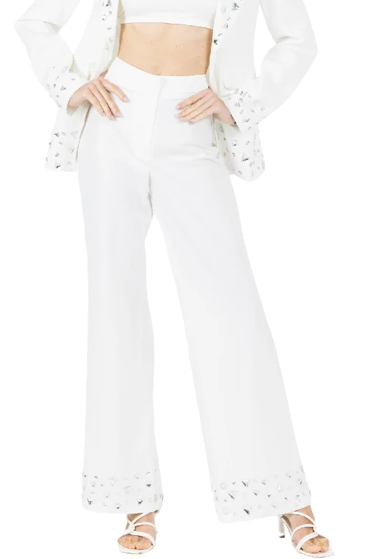 Ameli White Flared Pants