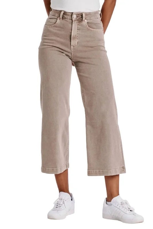 Audrey High Rise Cropped Wide Leg Jean In Cashmere