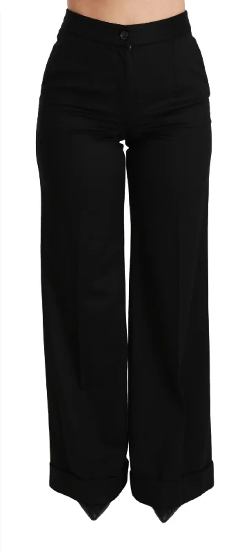 Dolce & Gabbana Elegant High Waist Fla Cashmere Women's Pants