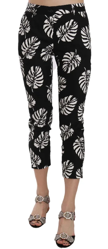 Dolce & Gabbana Elegant Skinny Capri With Palm Women's Print