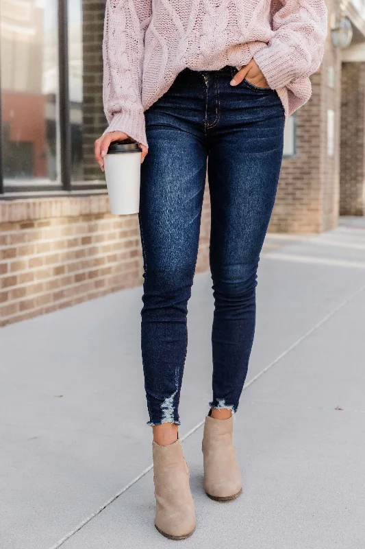 Kristy Dark Wash Distressed Skinny Jeans FINAL SALE