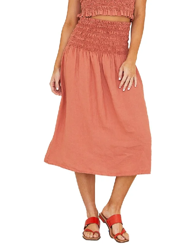 Bella Dahl Smocked Midi Skirt