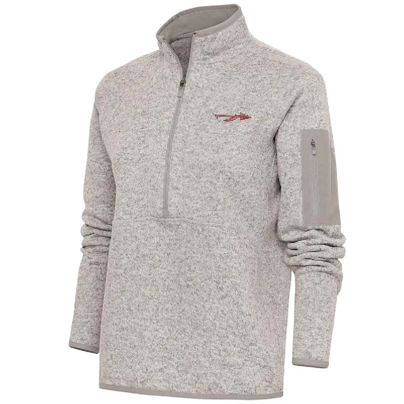 Antigua Women's Spear Logo 1/4 Zip Pullover - Oatmeal