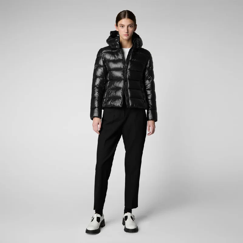 Women's Cosmary Hooded Puffer Jacket in Black