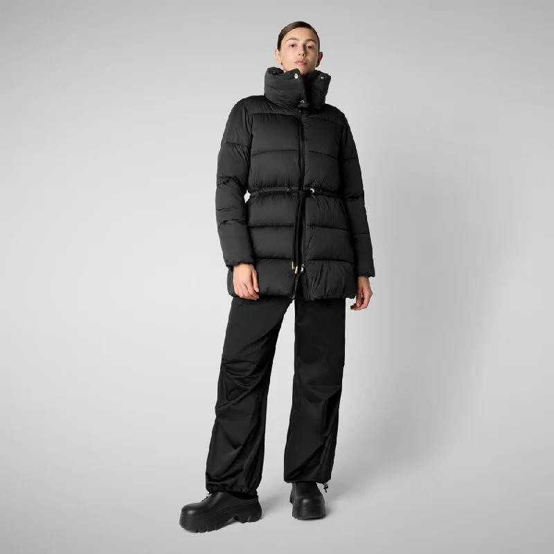 Woman's animal free puffer jacket Petunia in black