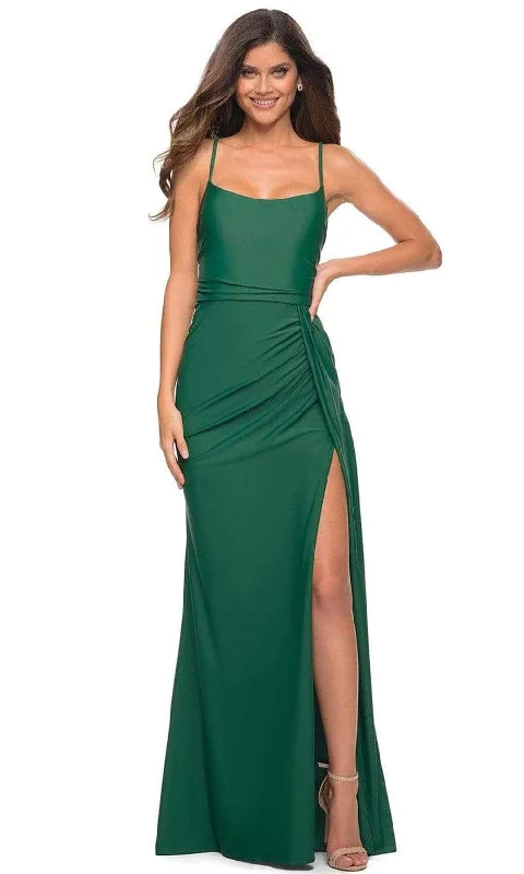 La Femme - 30610 Scoop Neck Slit Long Gown