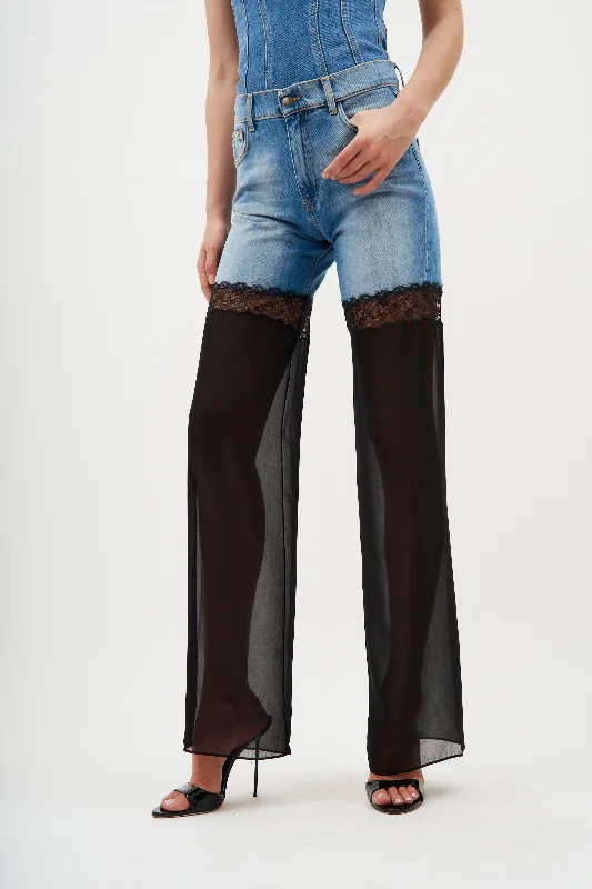 Hybrid Sheer Leg Blue/Black Jeans