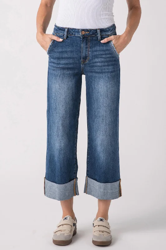 Risen Stella Wide Cuff Cropped Jeans